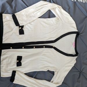 Lilly Pulitzer cream and black cardigan